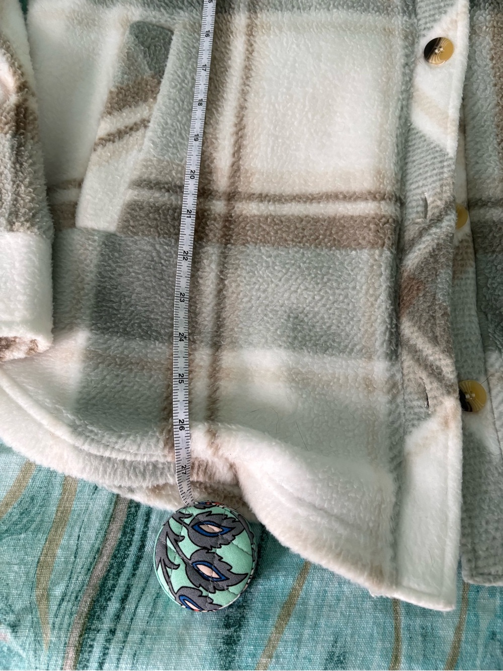 Altar'd State Cream, Sage & Taupe Plaid Shacket - Picture 6 of 7